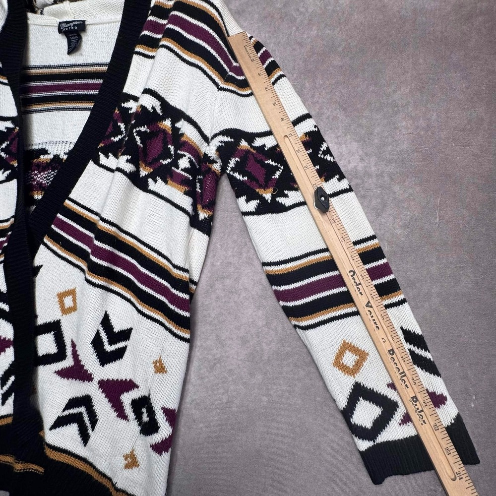 Wrangler Retro Womens Hooded Cardigan Sweater Southwestern Geometric Purple L - Picture 5 of 10